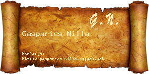 Gasparics Nilla névjegykártya